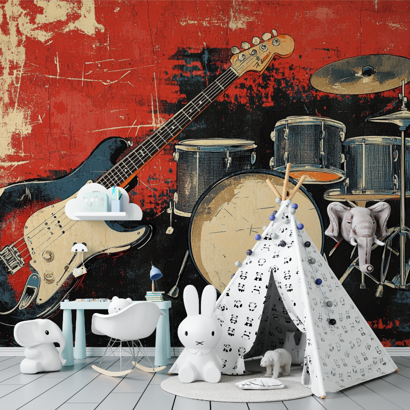 Papier peint rock sound tapisserie murs
