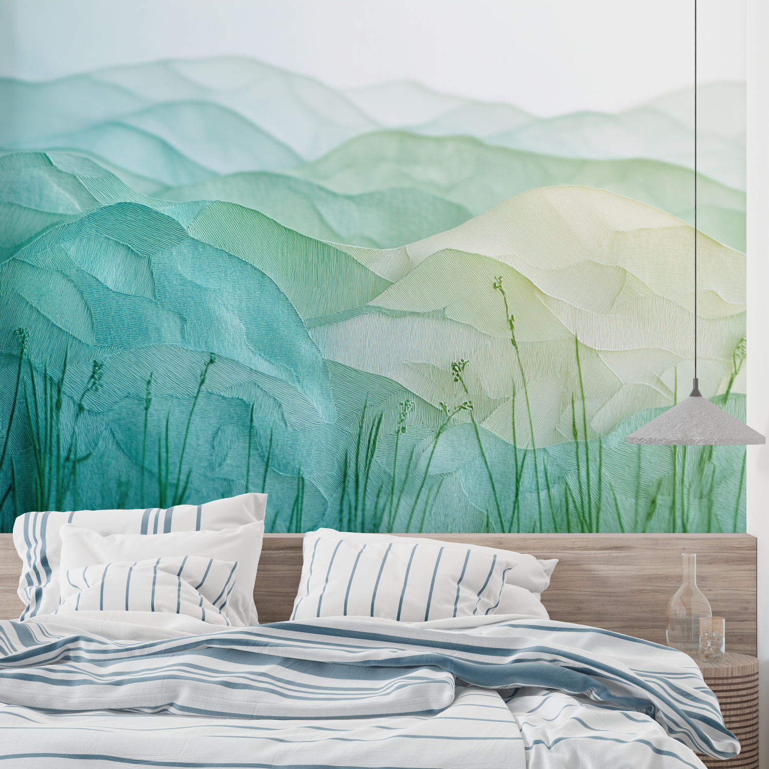 Papier peint aquarelle 3d vert leroy merlin