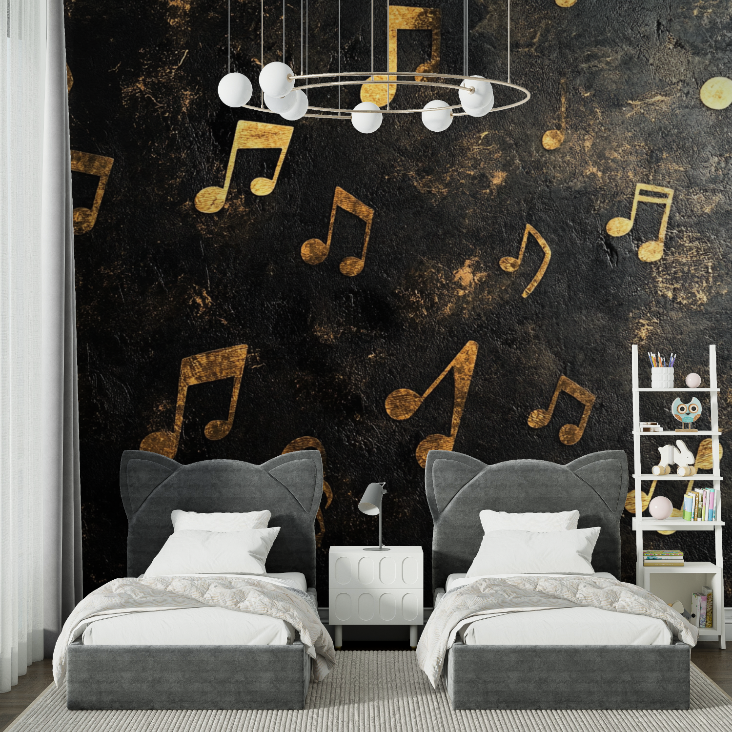 Papier peint note de musique chambre spiderman