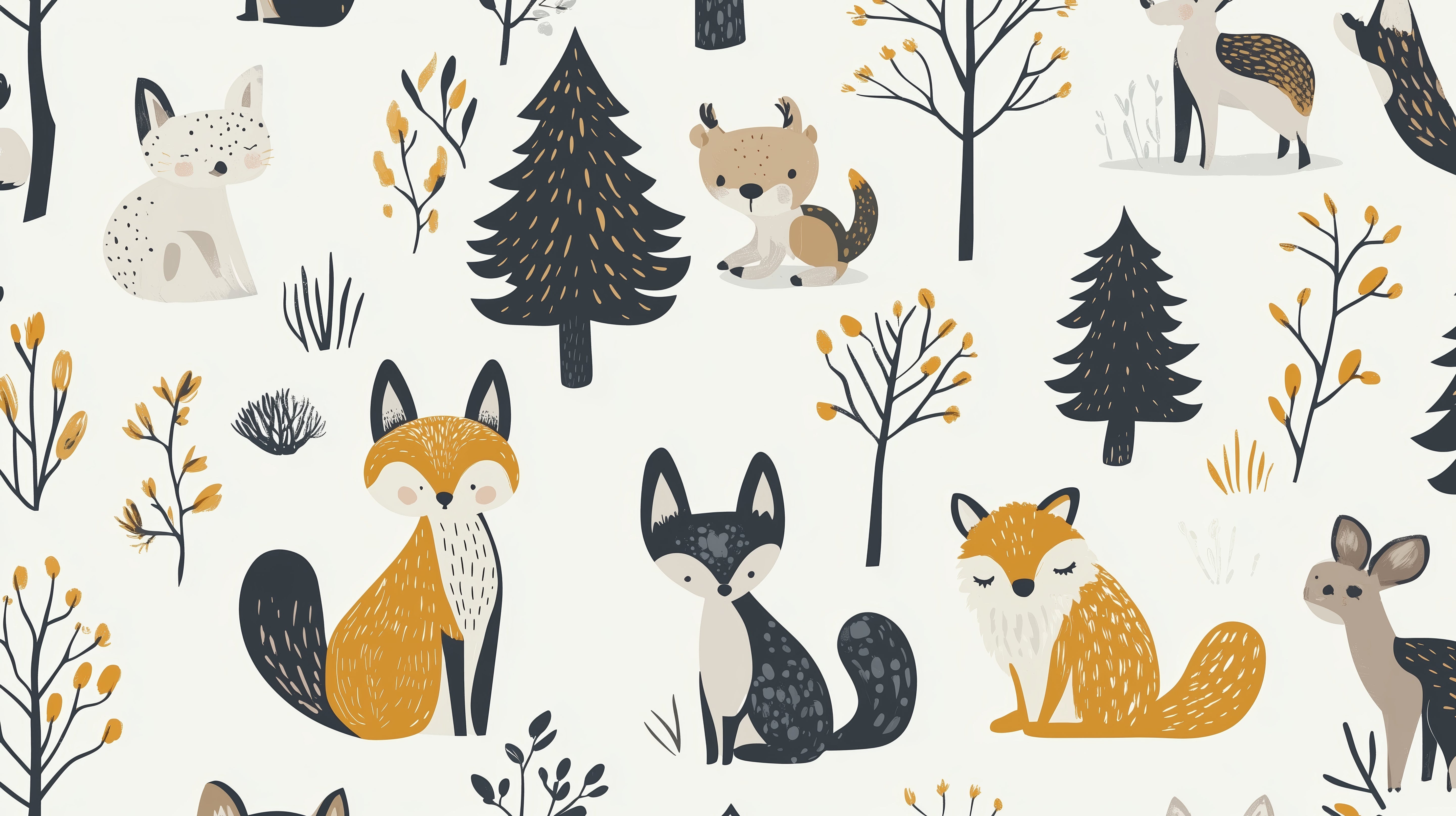 Papier peint les Animaux de la forêt