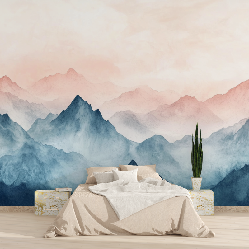 Papier peint paysage montagnes tapisserie 2025