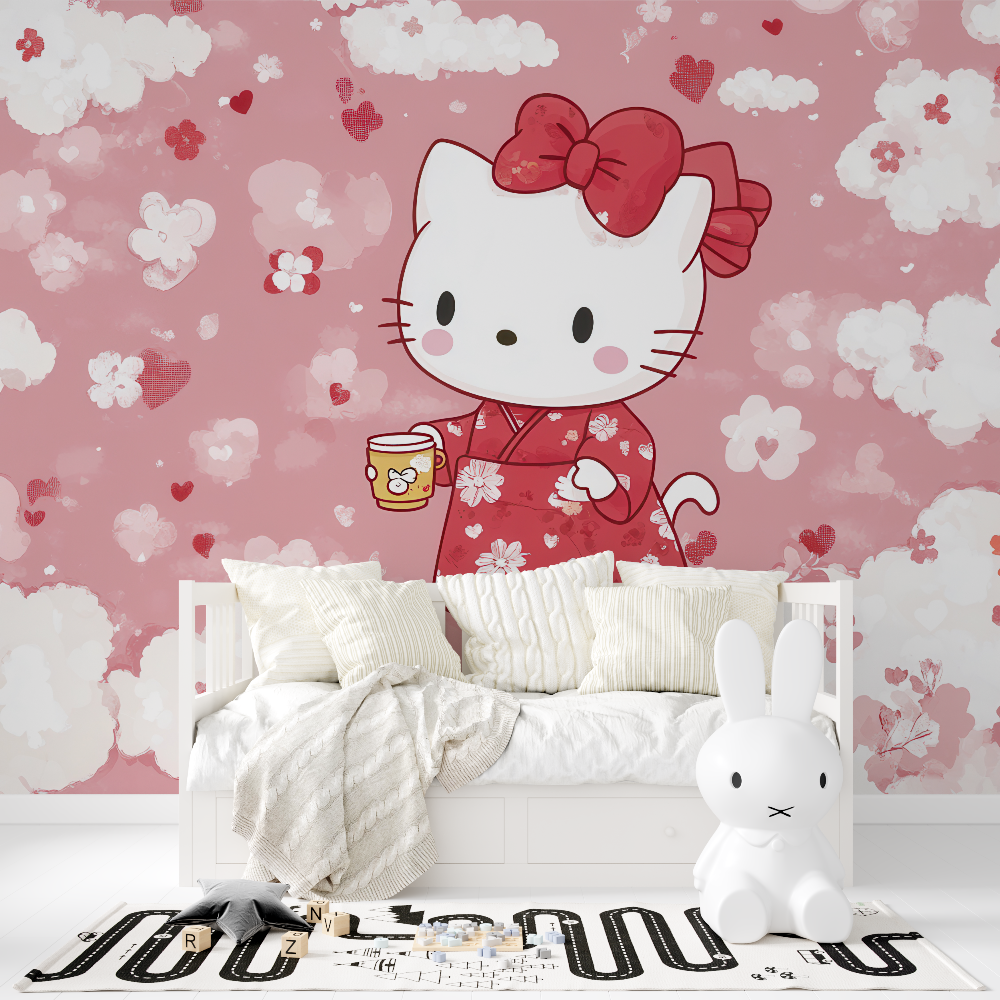 Papier peint hello kitty tapisserie tapisserie fille