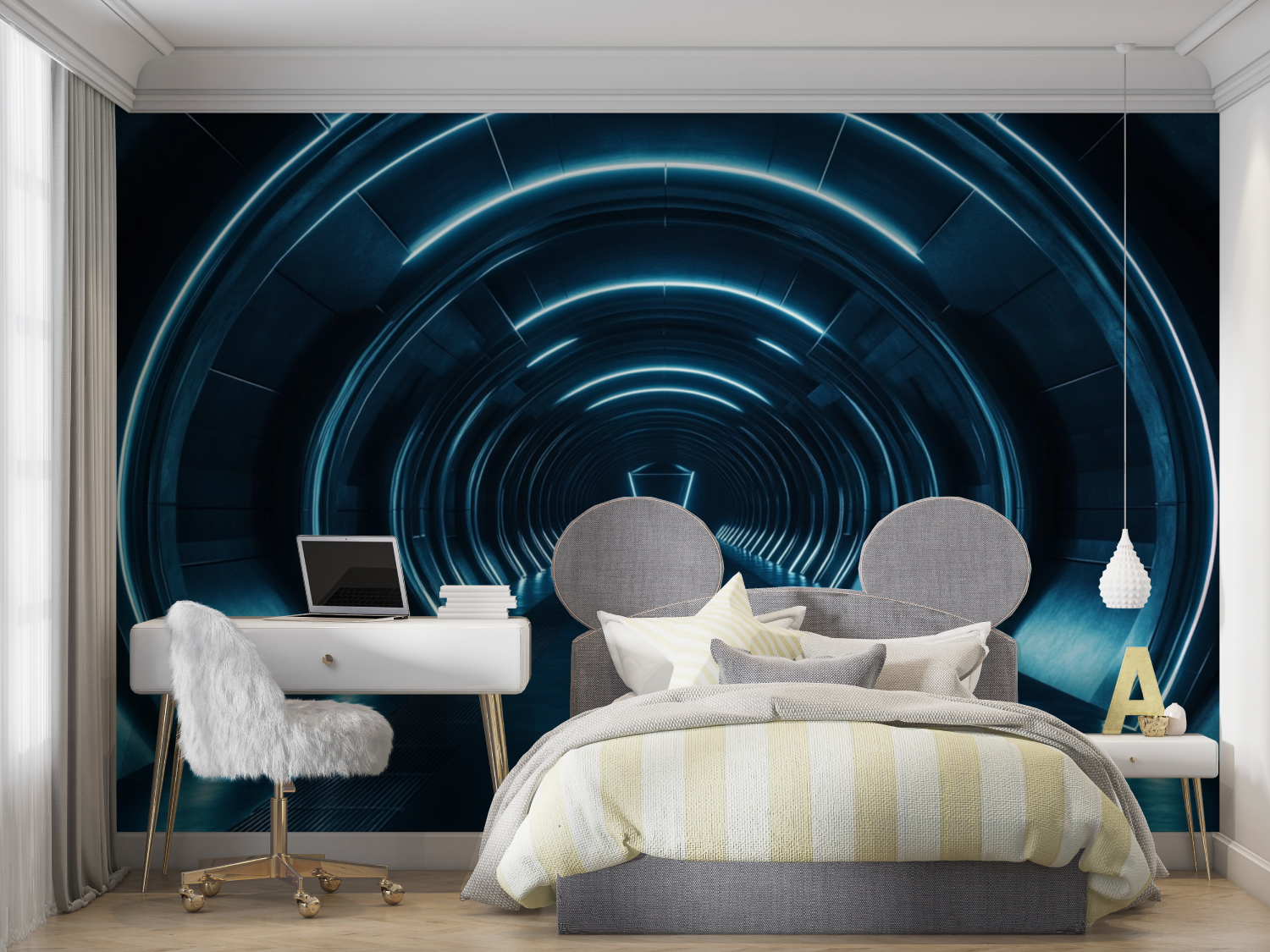 Papier peint couloir abandonne mur chambre panoramique