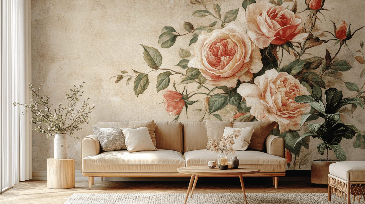 Papiers Peints Fleurs Vintage