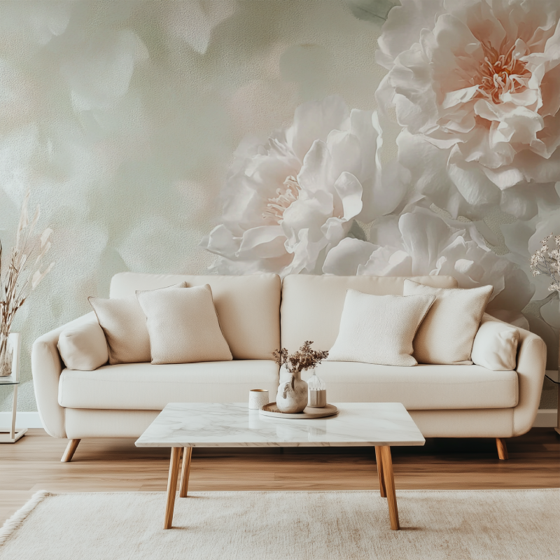 Papier peints vintage fleurs canape simple