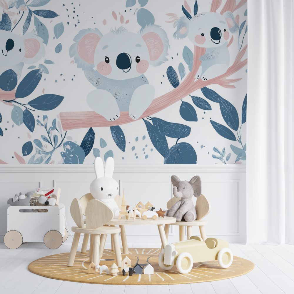 Papier peint koala et ambiance layette chambre de bebe