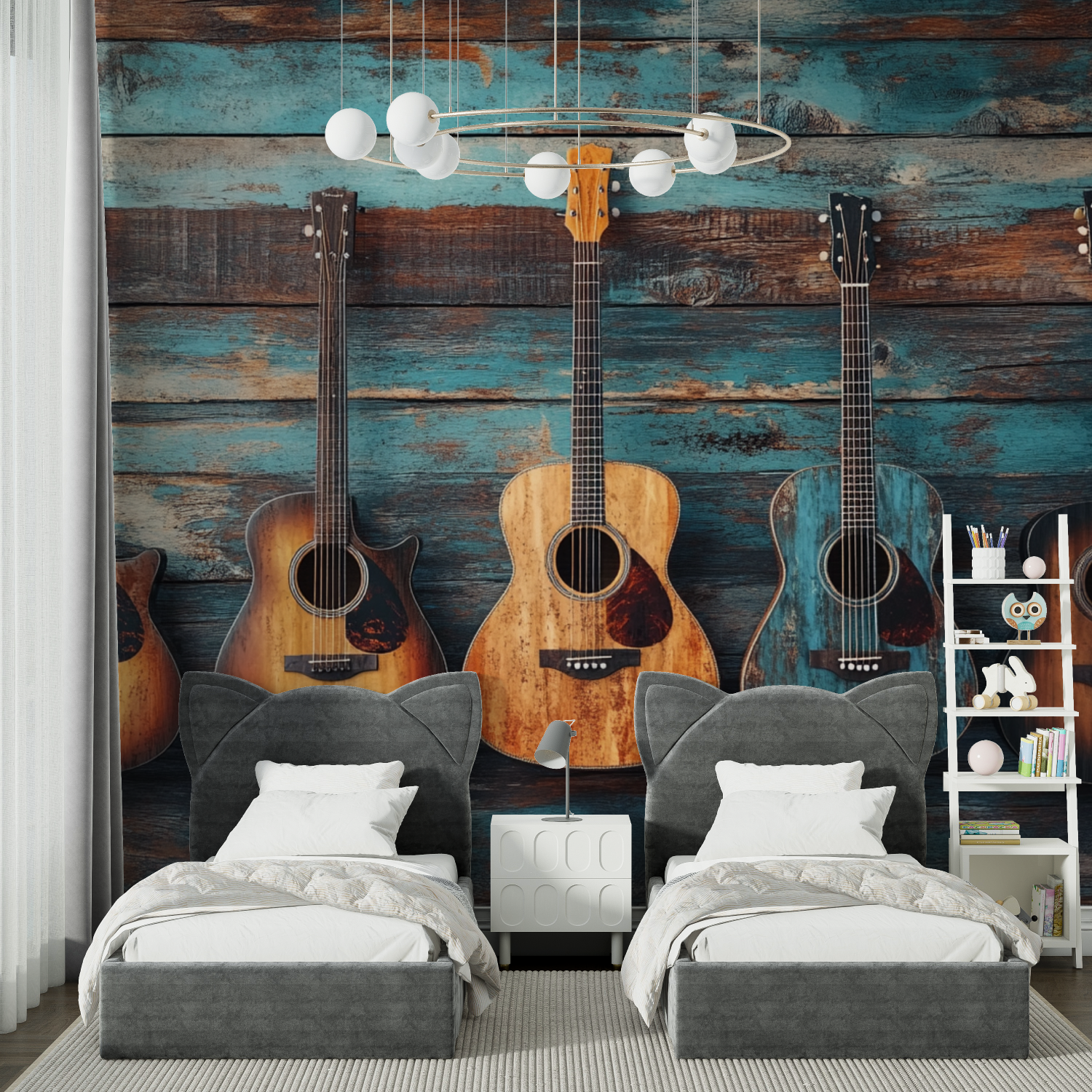 Papier peint musique acoustique chambre spiderman