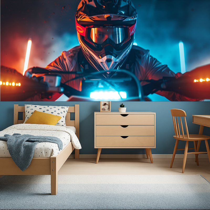 Papier peint moto cross led garcon456