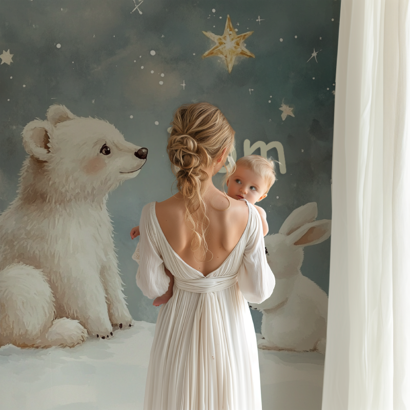 Papier peint prenom ours bb123