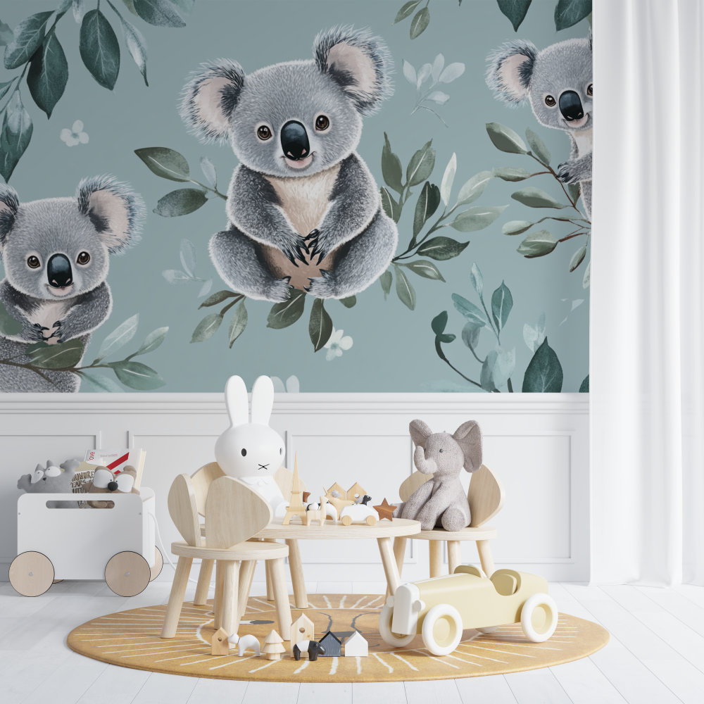 Papier peint koala calin de bebe chambre de bebe