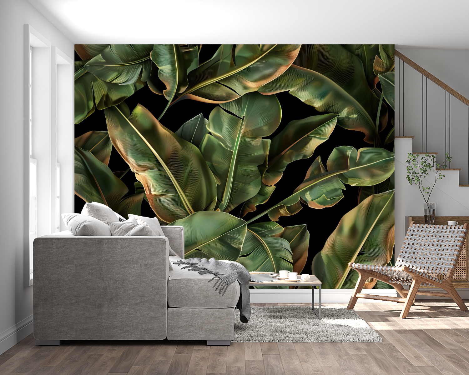 Papier Peint Jungle Vert - panoramique mural