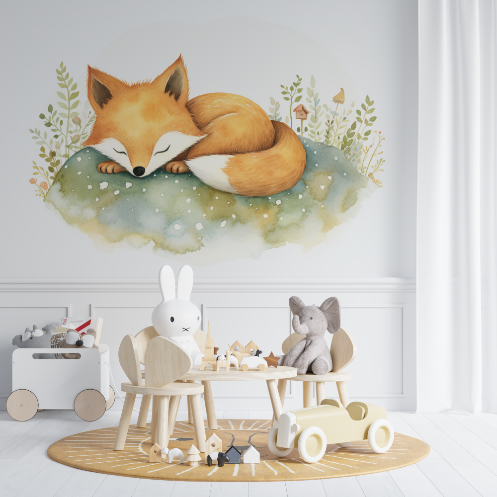 Papier peint renard chambre bebe chambre de bebe