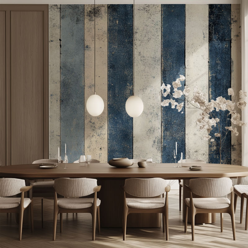 Papier peint vintage rayures gr...pale salle manger tendance