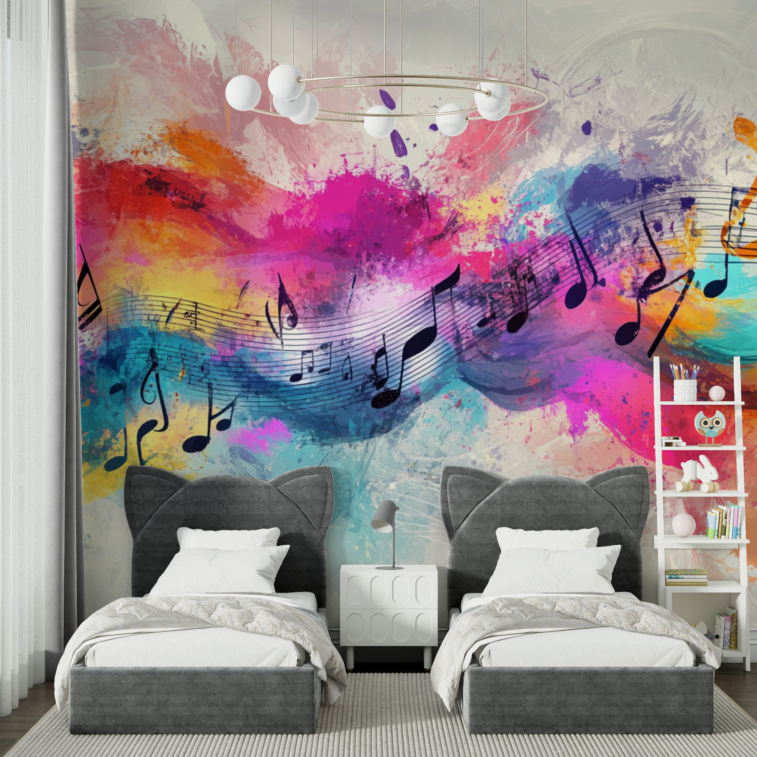 Papier peint musique couleur forte chambre spiderman