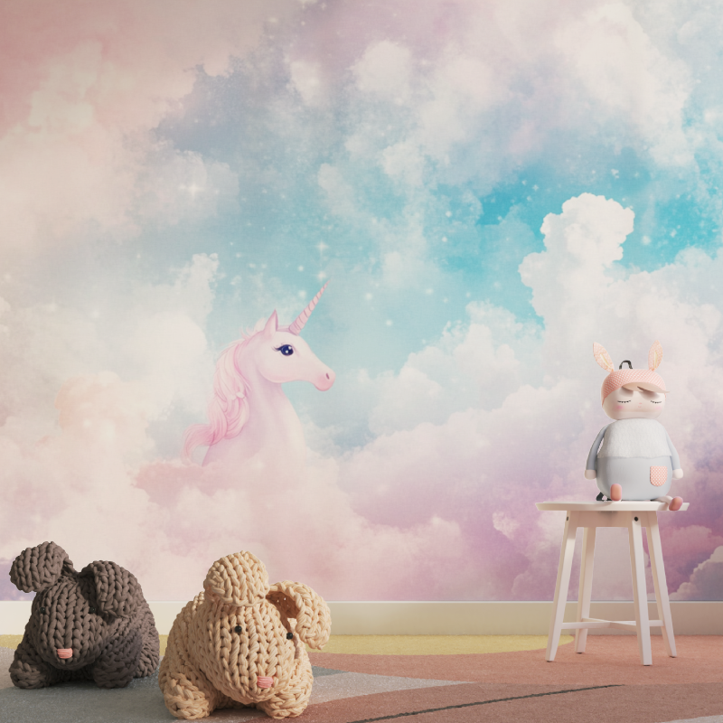 Papier peint decoration licorne...isie tapisserie pour fille