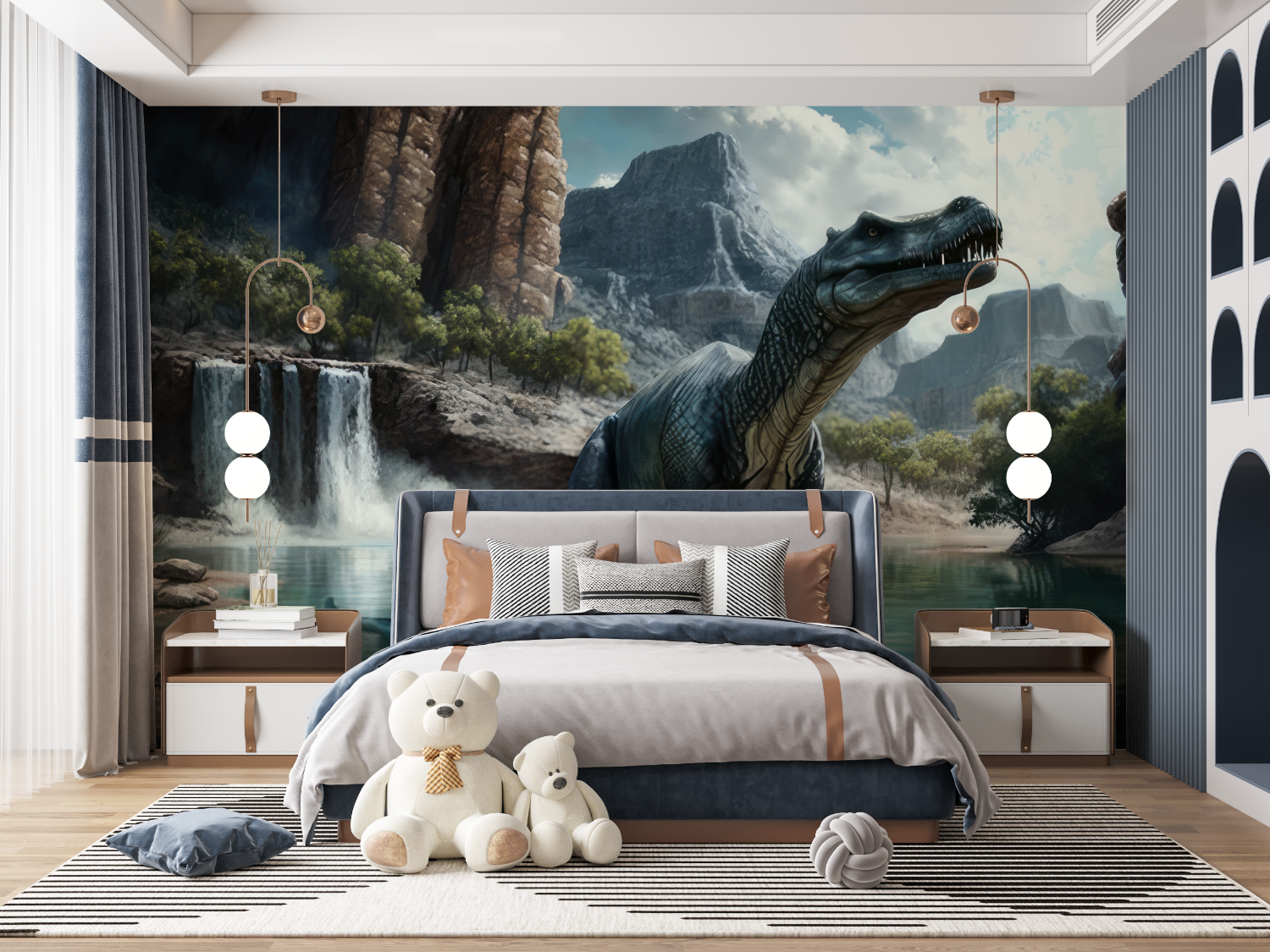 Papier Peint Dinosaure Dessiné - tapisserie ado