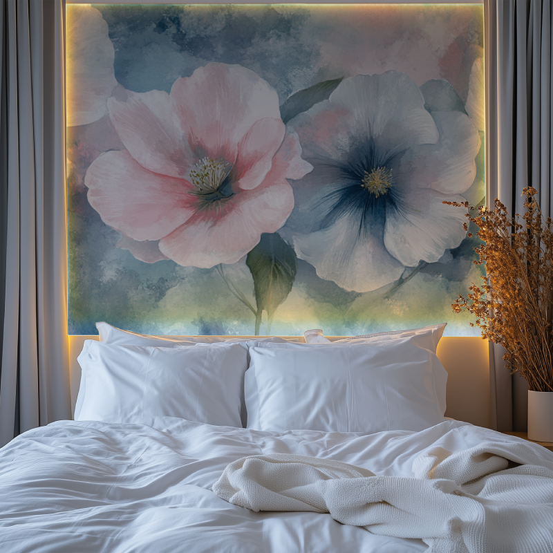 Papier peint fleur tombante chambre premium