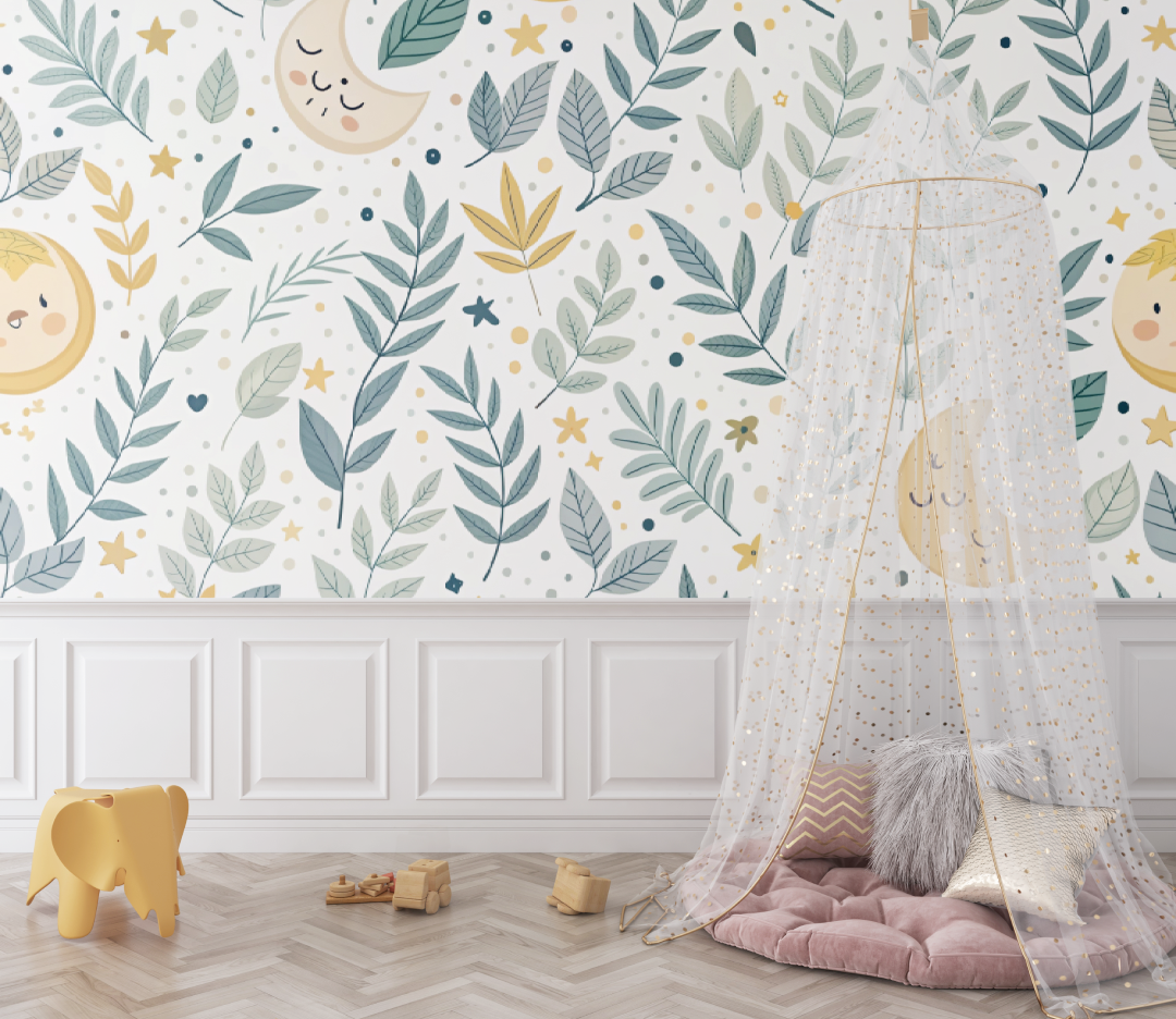 Papier peint bébé Impressions botaniques - bebe tipi