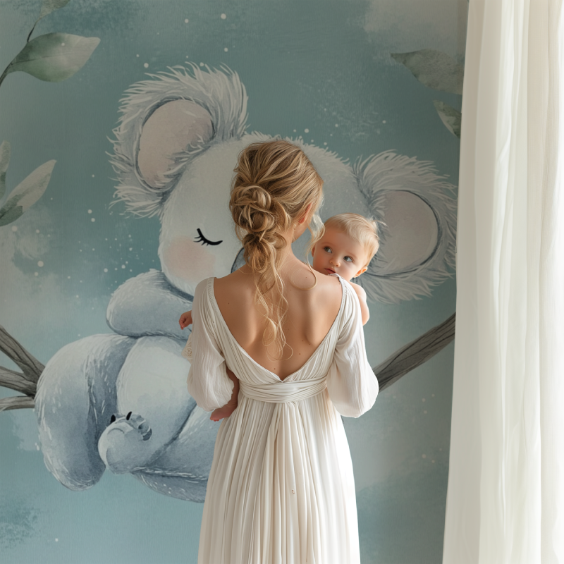 Papier peint koala qui fait dodo bb123