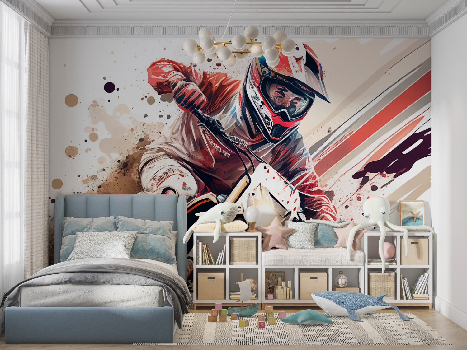 Papier peint moto cross chambre ado panoramique garcon