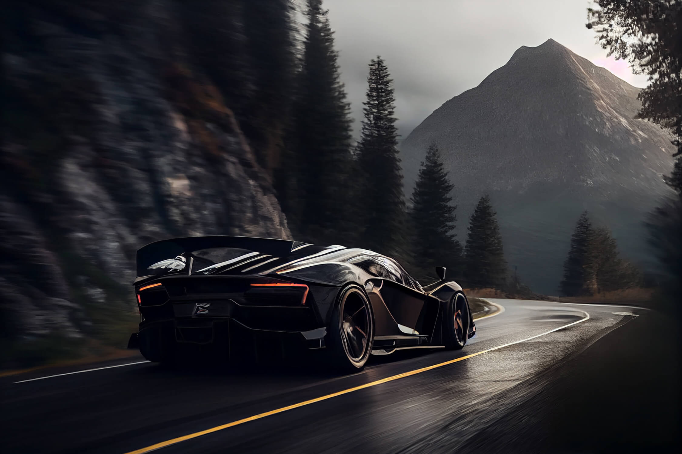 Papier peint garçon voiture nocturne