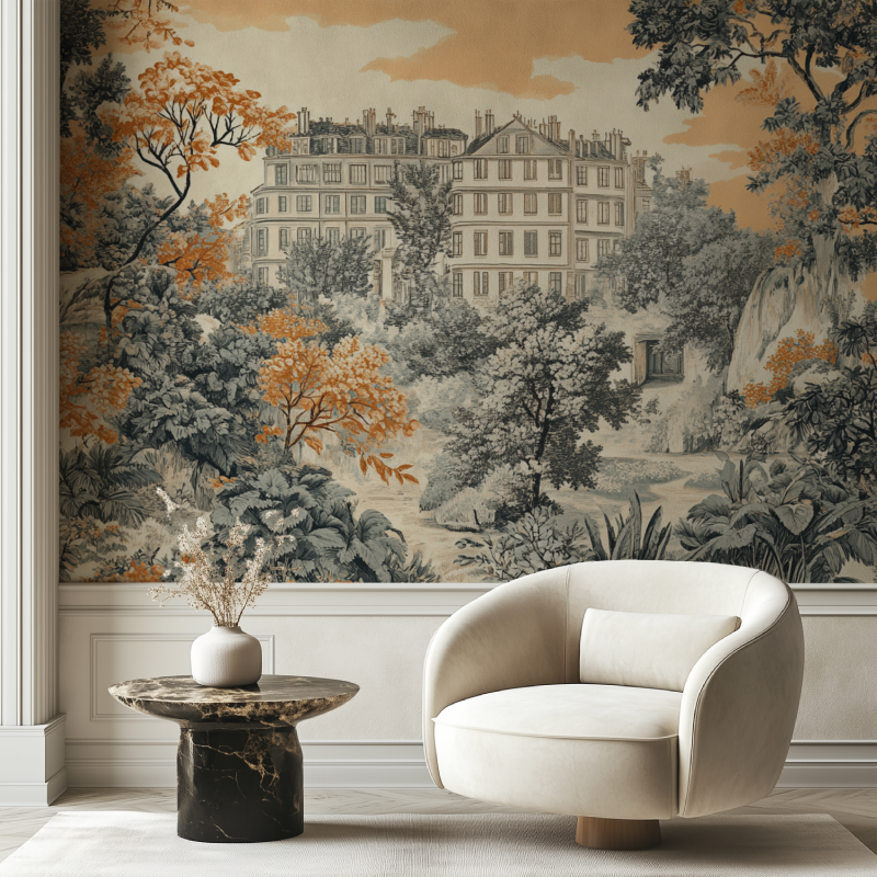 Papier peint vintage lyon chaise tendance