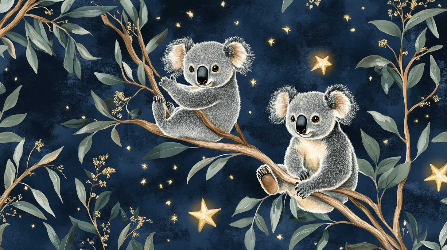 Papier Peint Koala Et Magie De La Nuit