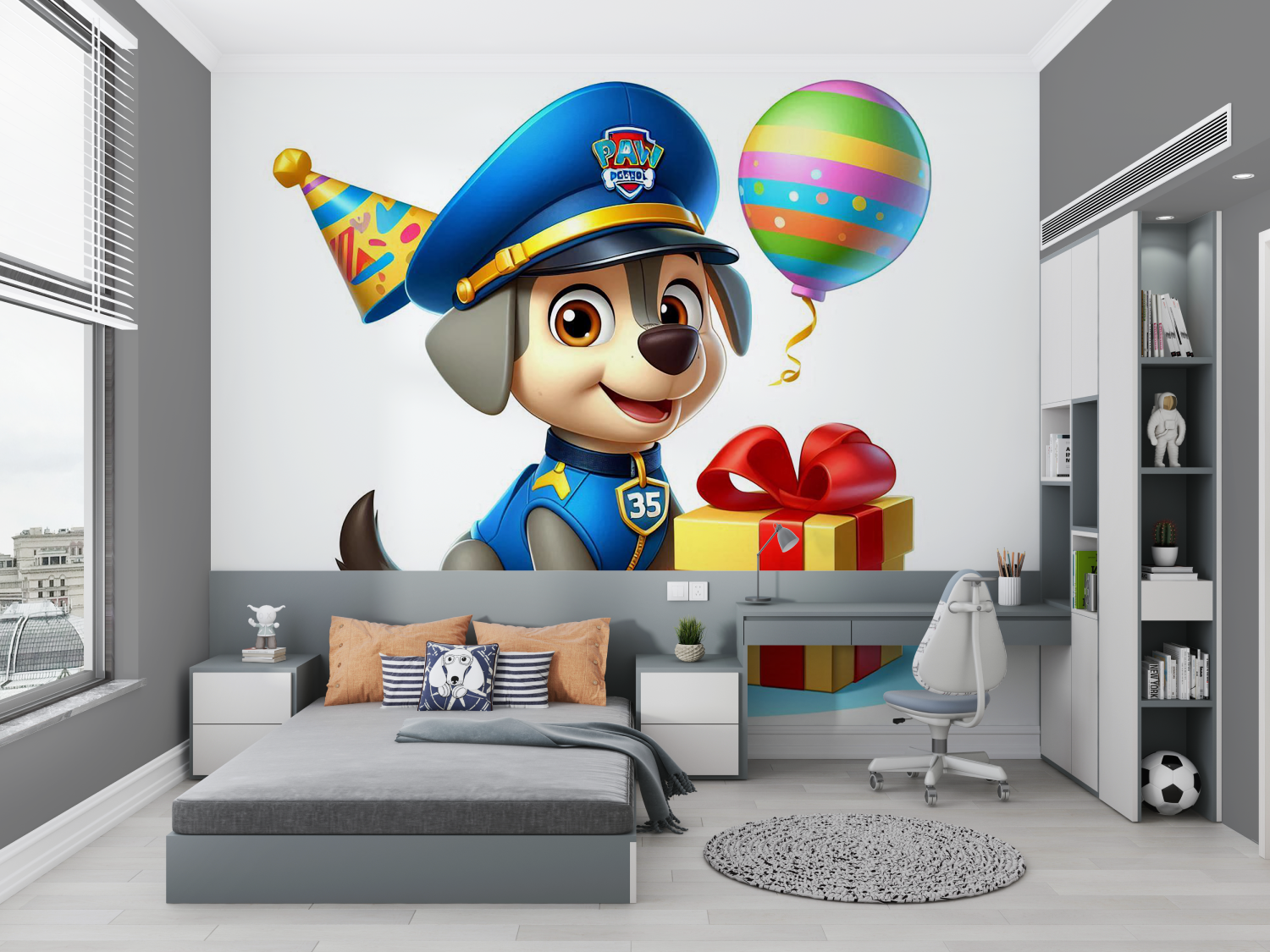 Papier peint pat patrouille blanc chambre petit