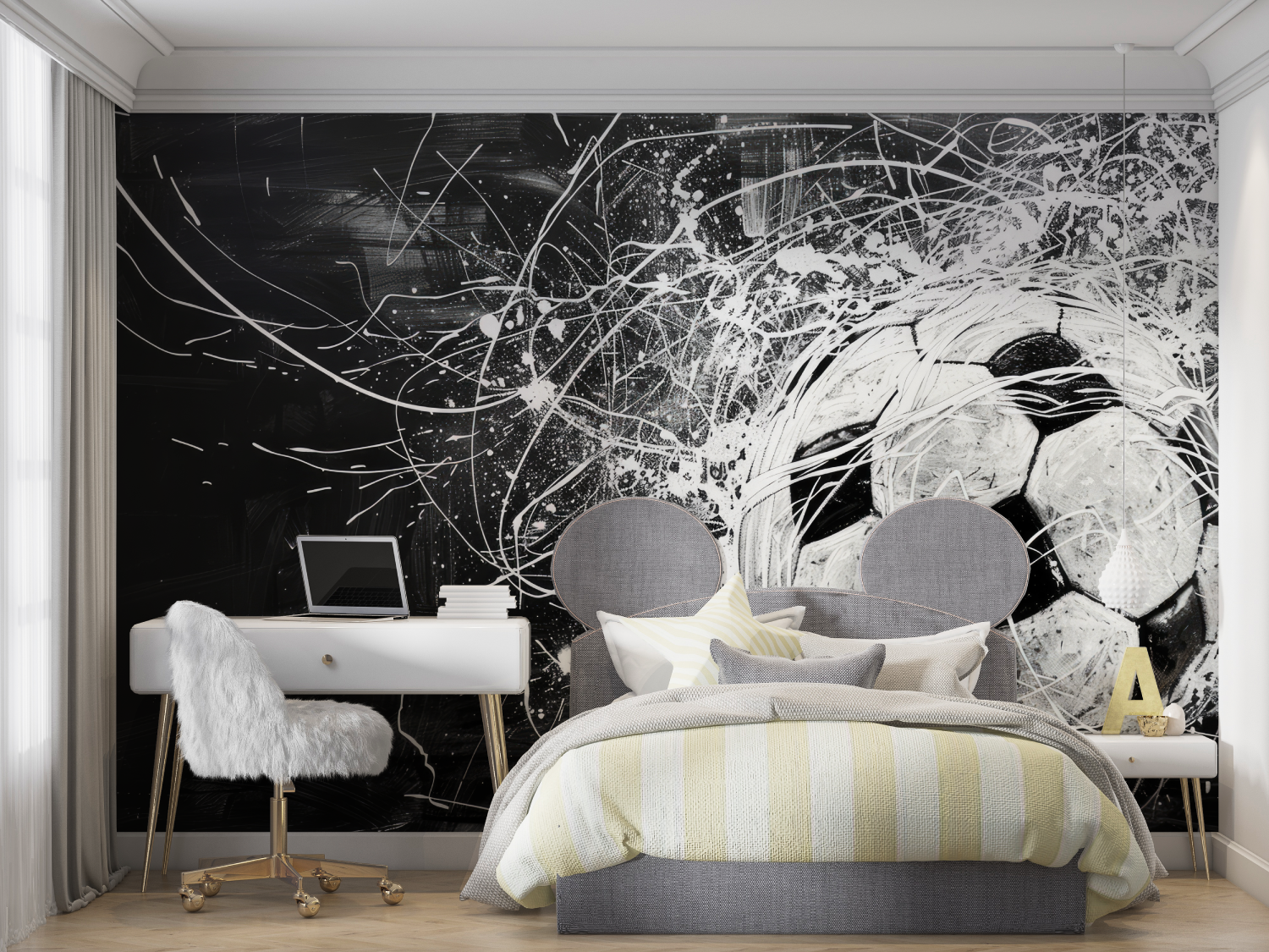 Papiers peint ballon de foot no...nc mur chambre panoramique