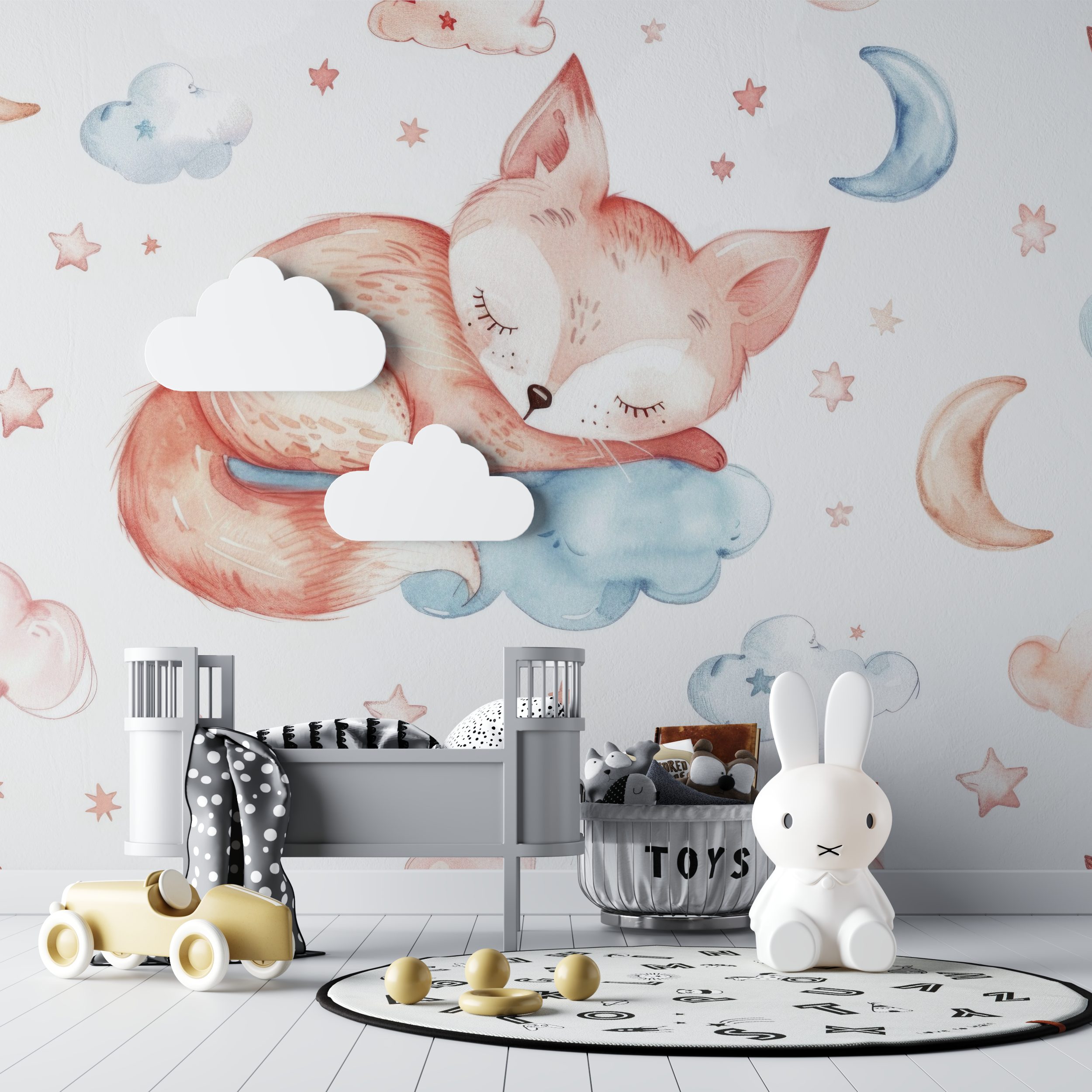 Papier peint renard pour chambre nouveau ne bebe tipi