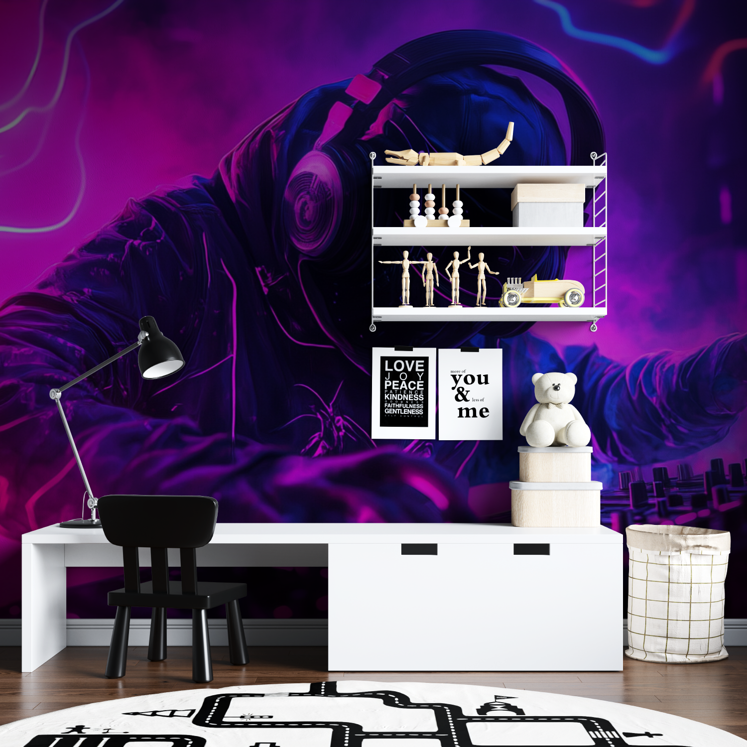 Papier peint nomade techno music tapisserie garcon