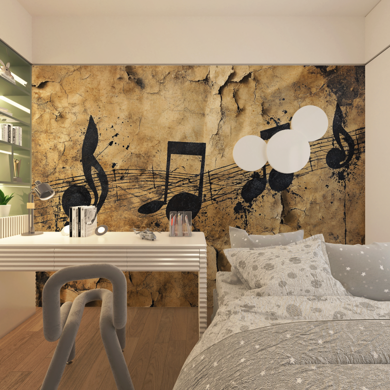 Papier peint partition de musique chambre adolescents