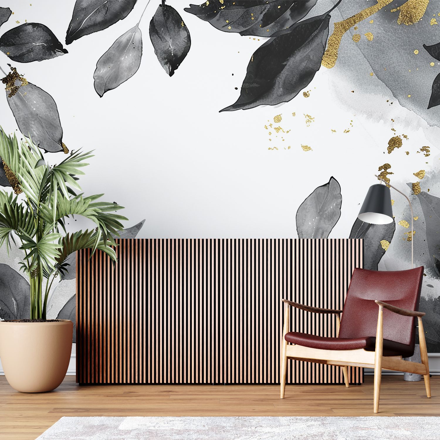 Papier Peint Noir Blanc Et Doré - merlin leroy