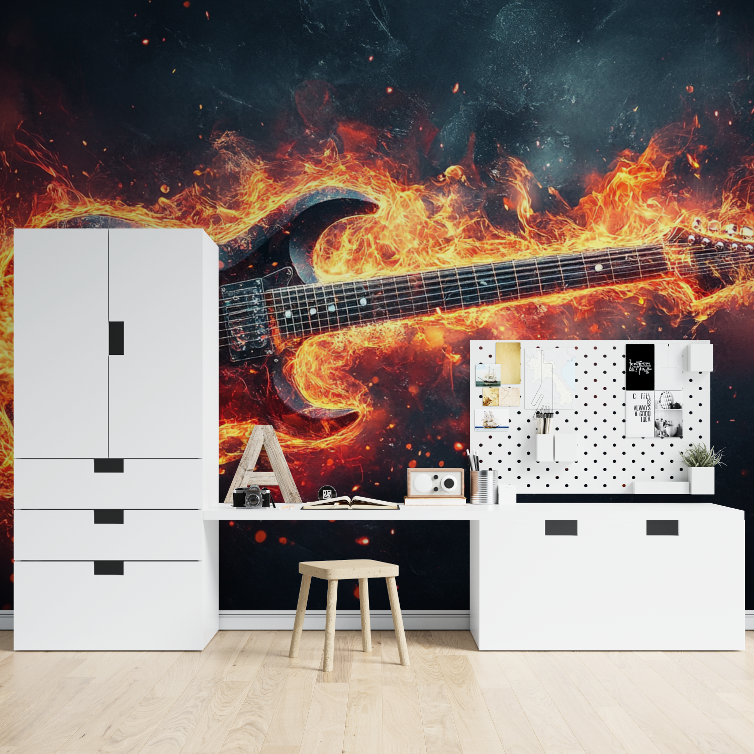 Papier peint musique guitare tapisserie spiderman