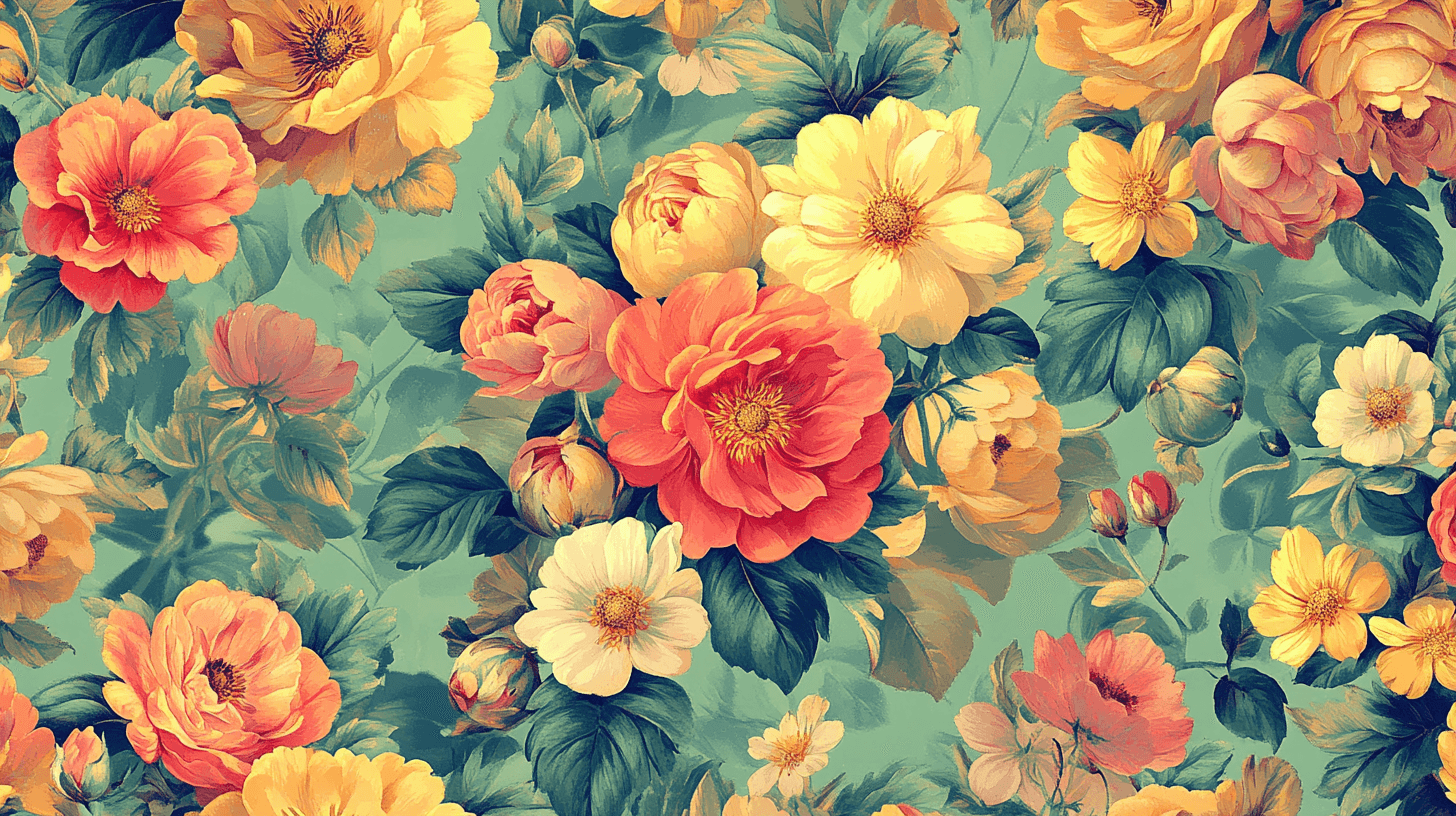 Papier Peint Fleur Kitch