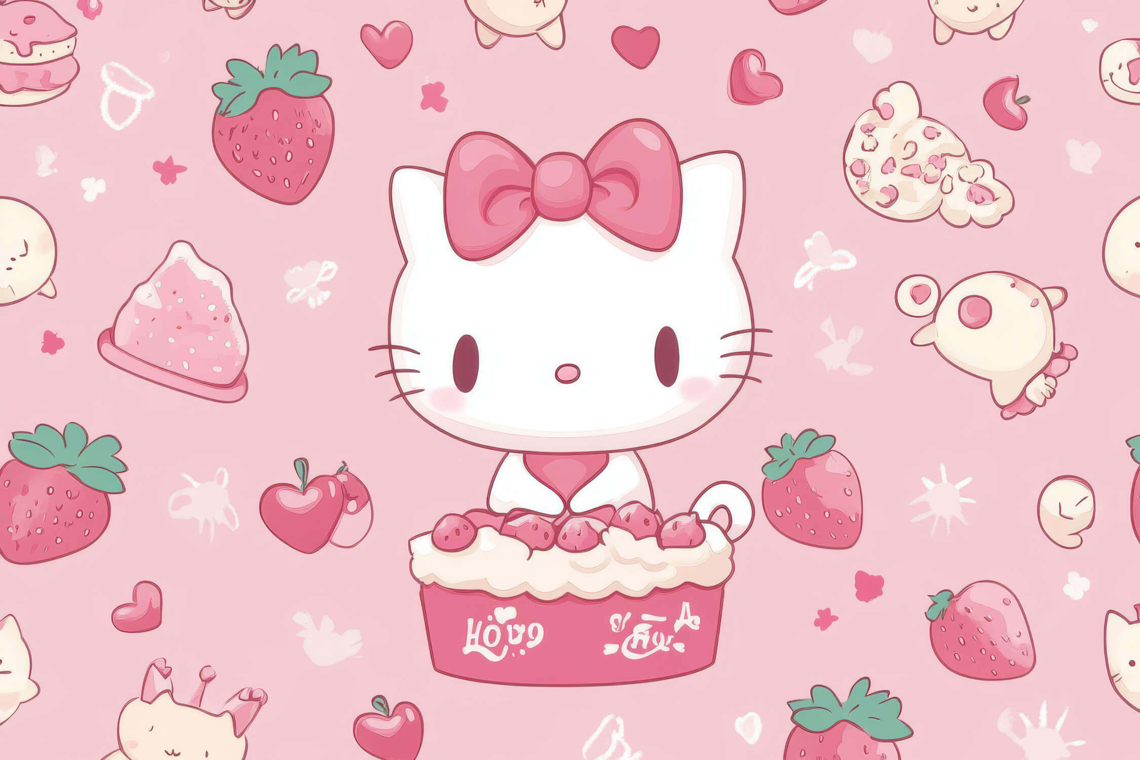 Papier Peint Hello Kitty Gateau