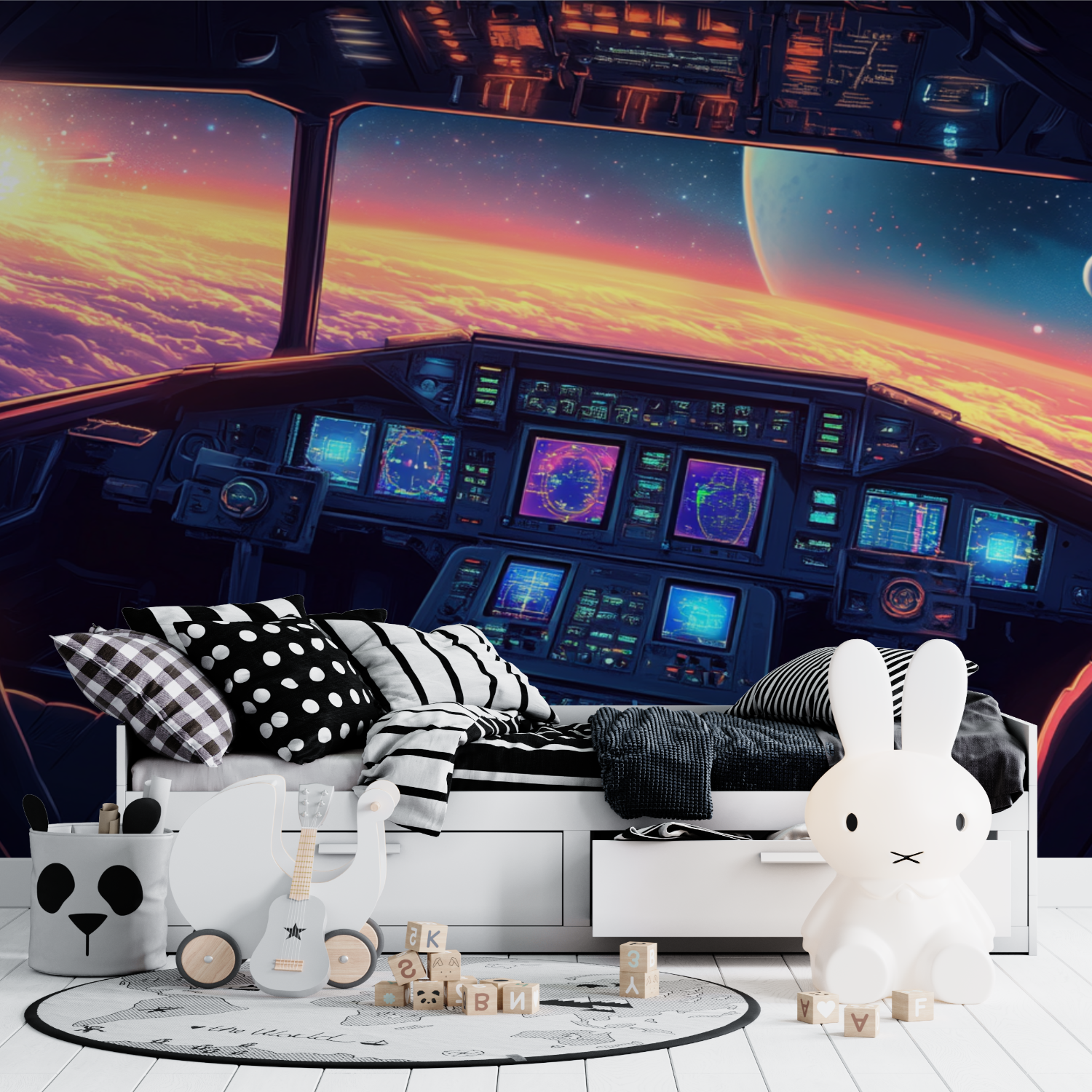 Papier peint cockpit vaisseau tapisserie ado