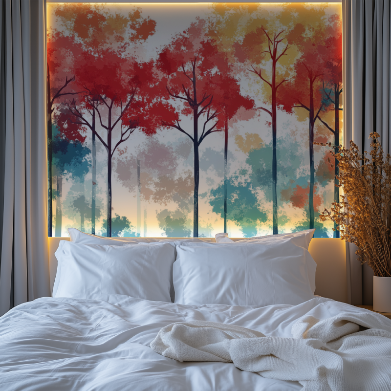 Papier peint arbre couleur chambre premium