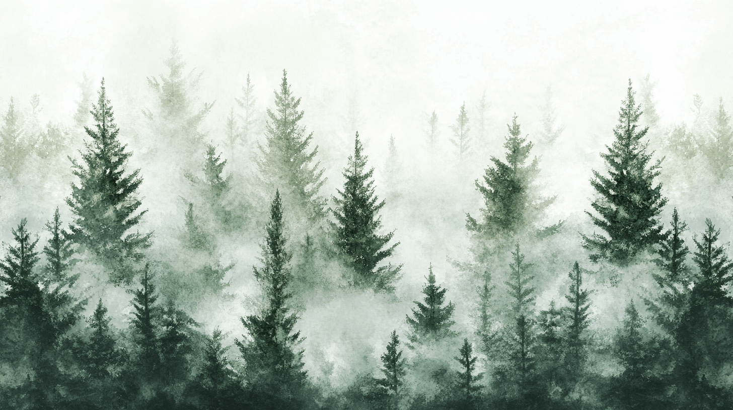 Papier Peint Aquarelle Forêt Abstraite