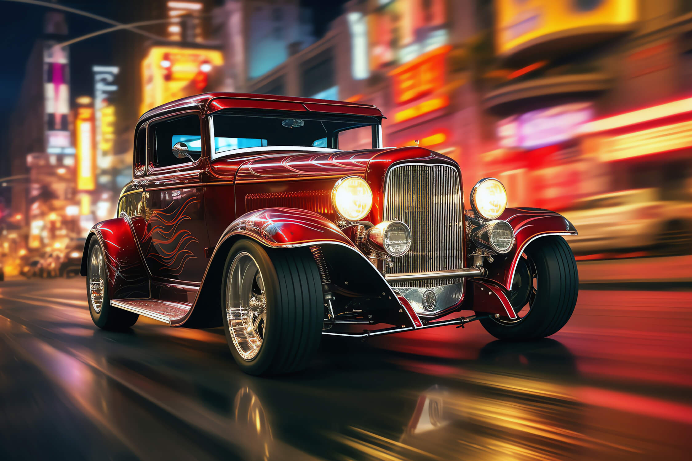 Papier Peint Voiture Americaine Panoramique