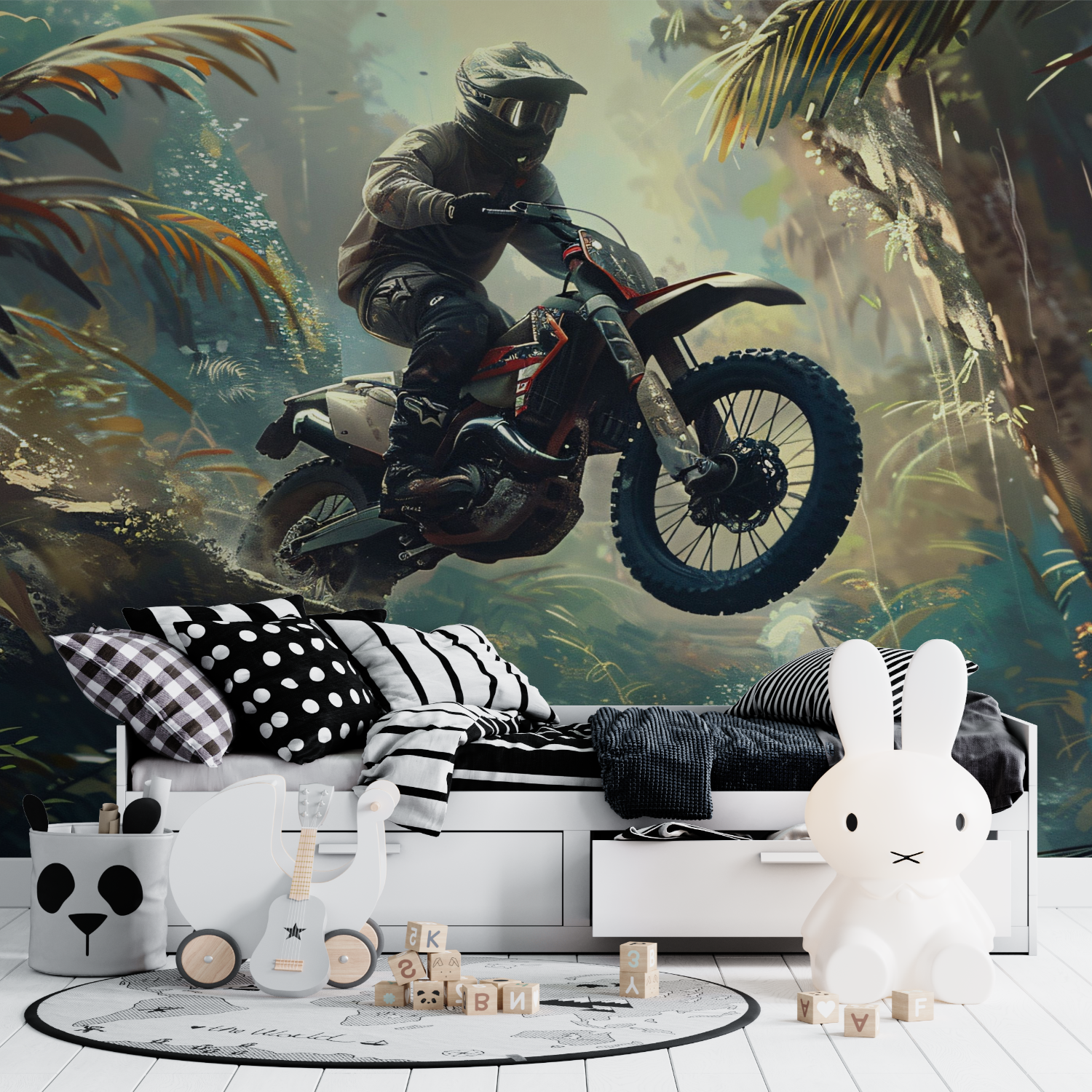 Papier peint mural garcons motocross tapisserie ado