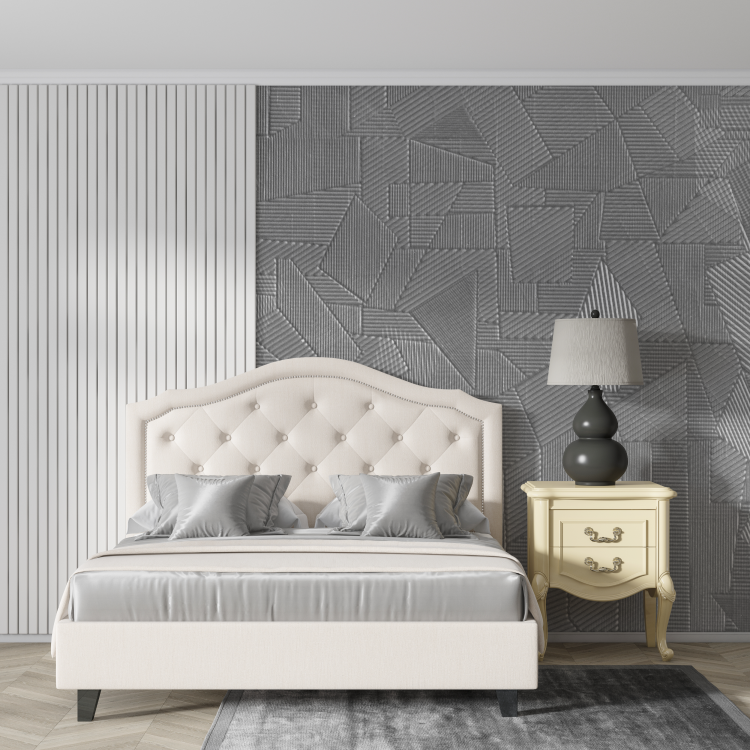 Papier Peint Gris Avec Motif - imprimé