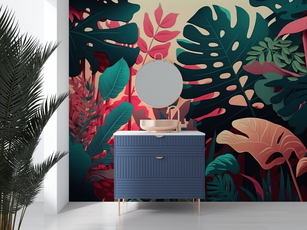 Papier peint toilette lavable salle deau