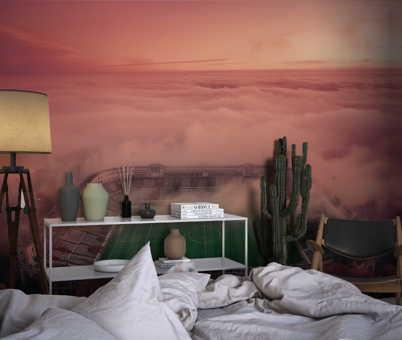 Papier peint panoramique stade de foot chambre dado1