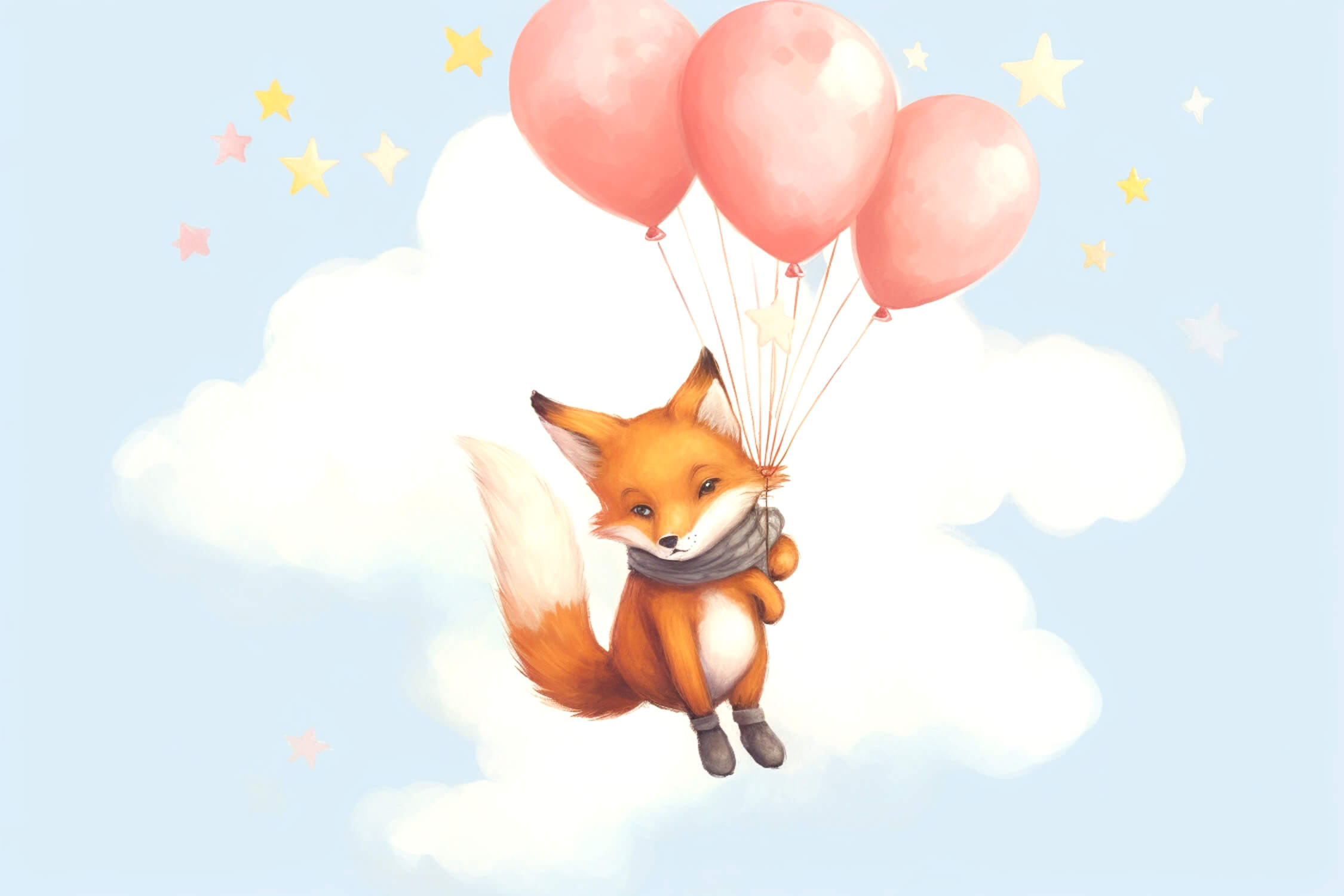 Papier Peint Renard Avec Ballon