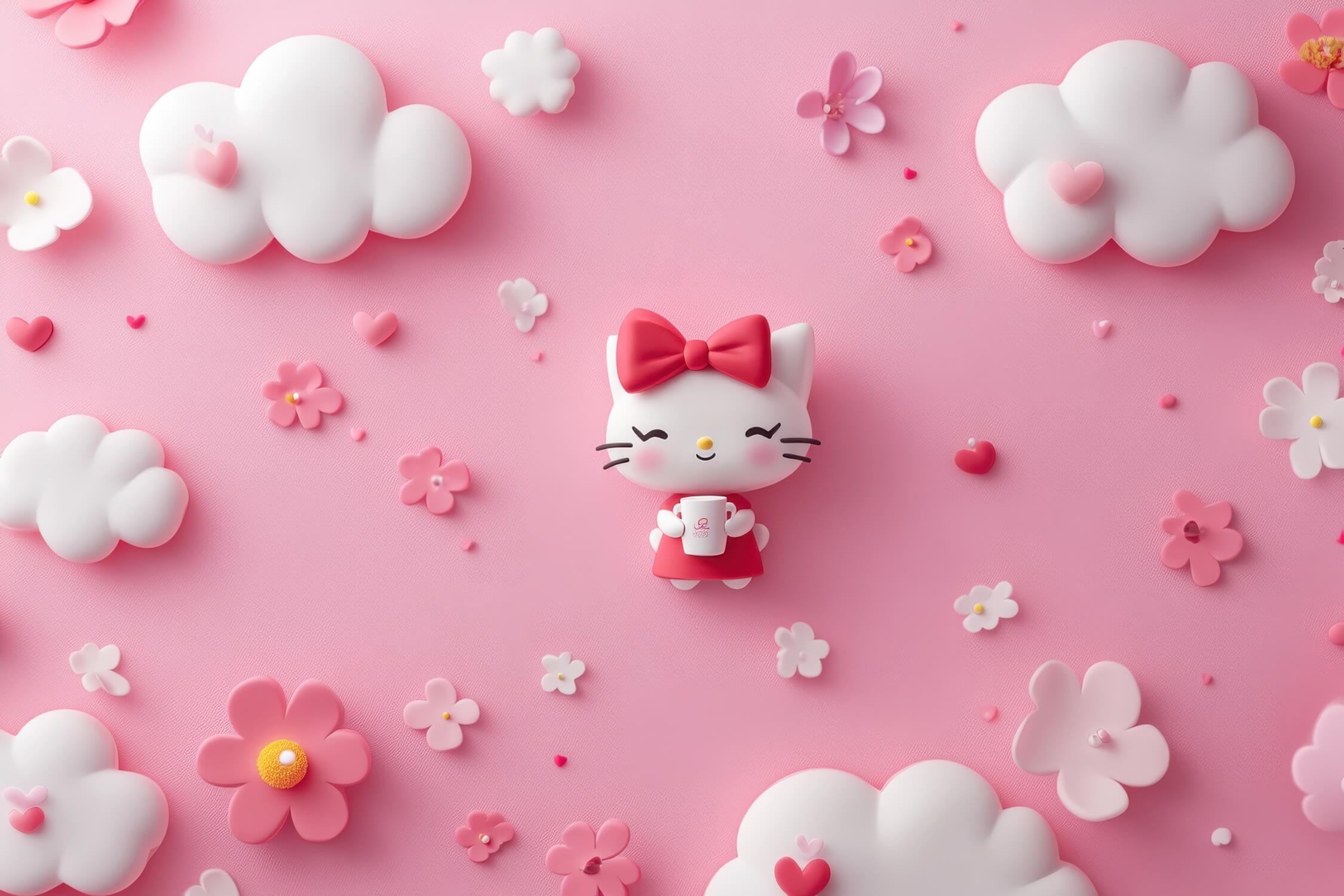 Papier Peint Hello Kitty 3D
