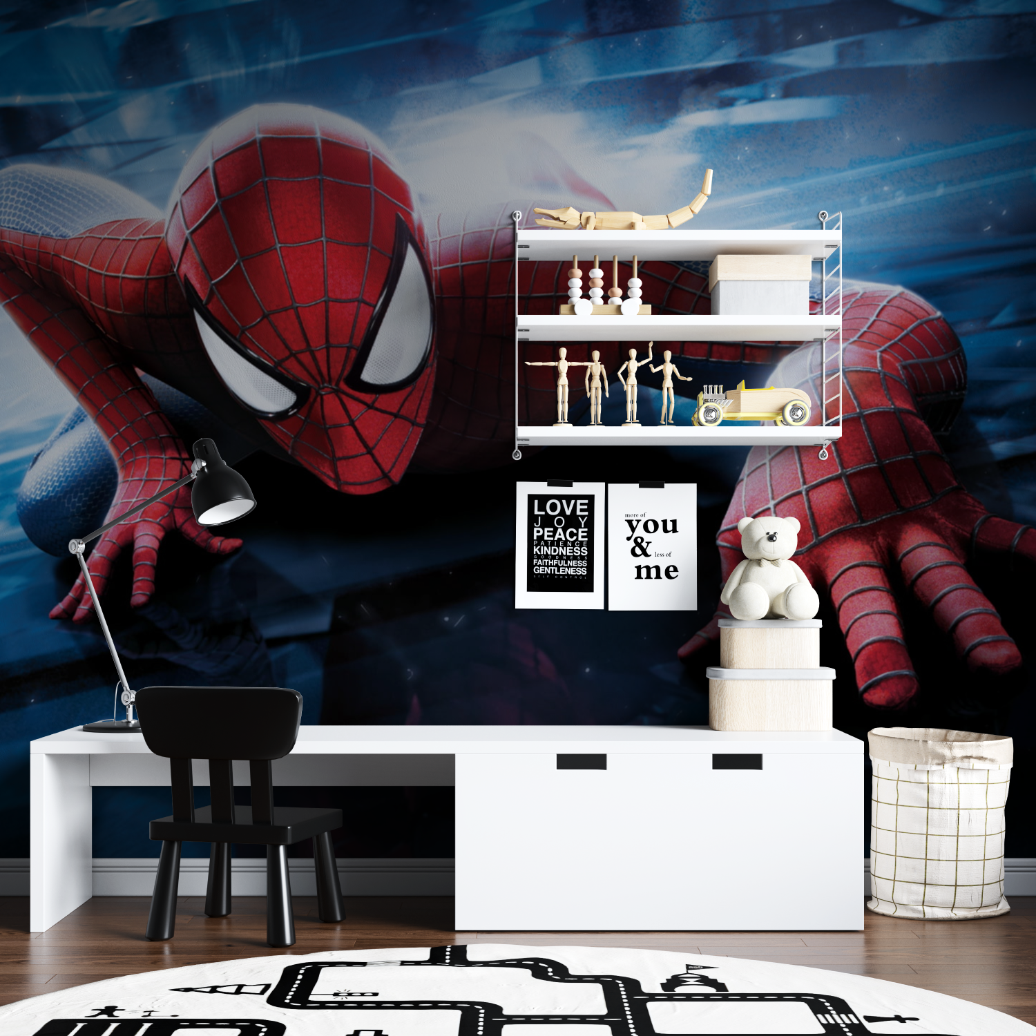Papier Peint Spiderman Grimpeur - tapisserie hero