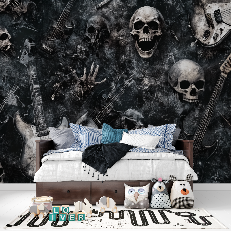 Papier peint metal musique panoramique garcon