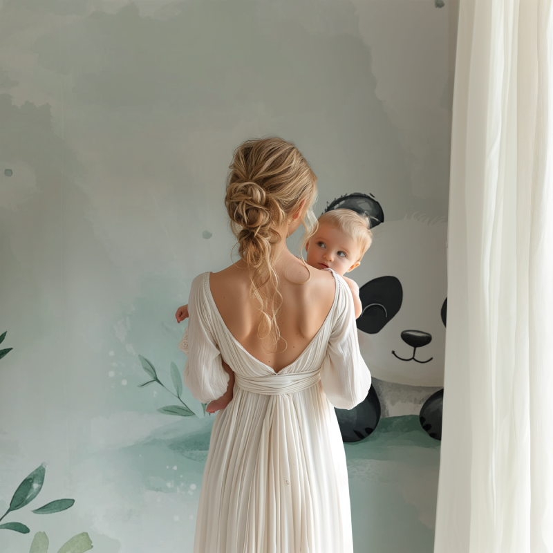 Papier peint panda endormi bb123