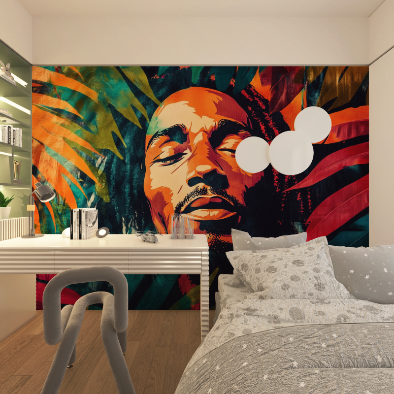 Papier peint tapisserie bob marley chambre adolescents